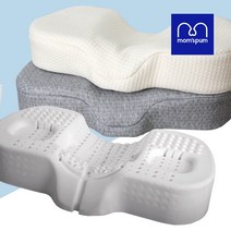 맘스품 메모리폼 3D Air Hole 숨쉬는 경추베게, 오가닉 순면 / 그레이