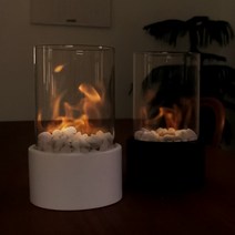 가정용 에탄올 화목 난로 불멍 램프, 원형 (화이트)