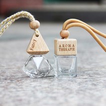 우드캡 미니 퍼퓸 향수 아로마오일 유리병 DIY 데이트 공병 외출 스프레이 향수병 소품 여행, 1개, B 삼각형 향수병