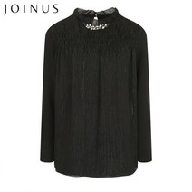 조이너스 넥포인트 셔링 블라우스-JW20XB0104033A
