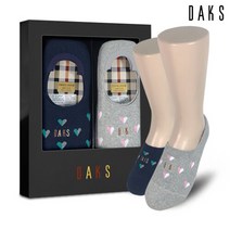 닥스(시즌잡화) [닥스양말] 숙녀2족세트 파일인비져블 반반하트 23416