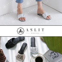 [KT알파쇼핑][애슬릿] 주름 토오픈 스퀘어 뮬 슬리퍼 1cm