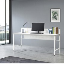 해성하이퍼 자몽2 컴퓨터책상 1인 2인용 철제책상 선반형 타공게시판 학생용 사무용 게이밍 1200 1500 1800, 화이트+화이트 1500(일반형)