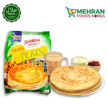DAWN BREAD Plain Frozen Paratha (Bread) 20pcs 1600g 플레인 파라타 (커리빵), 1개