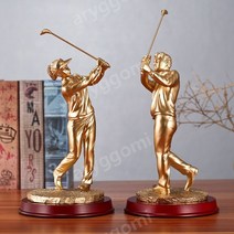 골프 피규어 홀인원 상품 기념패 트로피 스포츠 인물 홈 장식 거실 책상 장식품, 타격(남자 은메달)