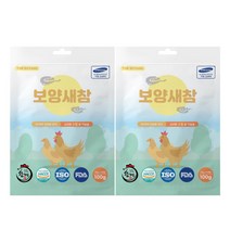 더보양 보양새참 국산재료 국내생산 각종인증 영양가득 맛있는 강아지 건강 수제간식, 100g x 2팩, 닭