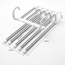 스탠드옷걸이 시스템 미니 이동식 트롤리행거5of 1 Magic pants rack hanger stainless steel folding tie, 01 WHITE