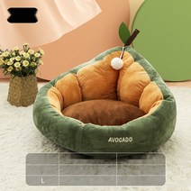 강아지 침대 반려동물 방석 쿠션 중형 반려견 소프트 베드, 미디엄-48*48*28cm[10근내 고양이 적용], 1.아보카도 [15CM 두꺼운 등받이는 아무리