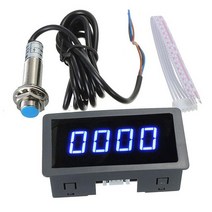 4 내구성 휴대용 유용한 디지털 LED 타코미터 RPM 속도계 홀 근접 스위치 센서 NPN 블루/레드 291434