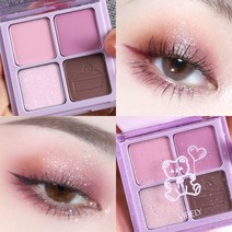 SUREYOULiKE 아이섀도 4색 아이섀도우 데일리 코디 보라 핑크 오랜지 라이트 브라운 4색, 1개