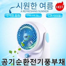 탁상용 터보팬 가정용 에너지 절약 무음 선풍기 공기순환전기풍부채, 파란 모델 플러스2.5m원격제어 타이밍