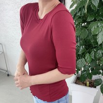 레이어드 슬라브티셔츠 7부 슬라브티셔츠