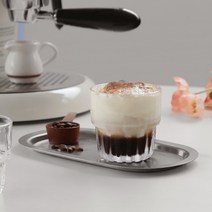 홈카페유리컵 아인슈페너잔 잔 아이스커피 투명 플랫화이트잔 스택 글라스, 270ml, 1개