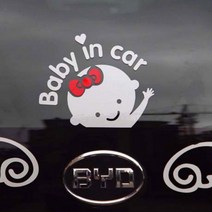 베이비인카 해시태그 차량용 데칼스티커 baby스티커, 1개, 블랙