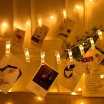 XL03 크리스마스 트리데코 LED와이어 가랜드집게 전구 조명 사진 벽트리 장식 감성 차박 캠핑, 4.5M 30구 건전지