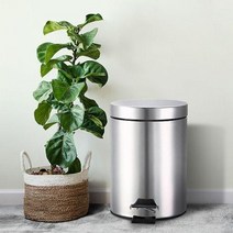 로티홈시스 스테인레스 무소음 원형 페달 휴지통 쓰레기통 3L, 단일옵션