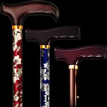 동명건강 고령자용꽃무늬지팡이멋쟁이지팡이접지팡이, 쿠팡 블루스토어 밤색_2단지팡이