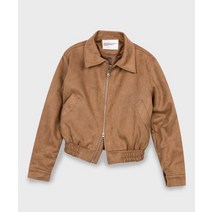 플레이스 스튜디오 PLACE STUDIO 비건 투웨이 블루종 스웨이드 밴딩 점퍼 자켓 [브라운] Vegan Two-way Blouson Suede Banding Jumper 자켓