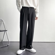 DFMEI 춘추 정장 팬츠 스트레이트 깔끔하게 떨어지는 핏으로 늘어져 남자 와이드 슬랙스 팬츠 화이트 캐주얼하게 끌고 있다.팬츠