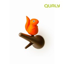 퀄리 후크 다람쥐 벽걸이 마스크걸이 아이방 벽걸이 현관 신발장 걸이 스쿼럴 다람쥐 다용도 벽걸이, 2개입, 브라운-레드