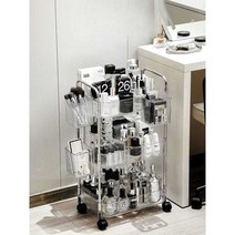 이동식카트 카트 서빙카트 트롤리 이동식 다용도 미용실 드레싱카, 투명한 데스크탑 단일 레이어