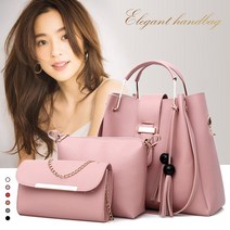 쇼퍼백 + 크로스백 + 파우치 여성 대용량 토트백 직장인 핸드백 쇼퍼백 가죽 가방
