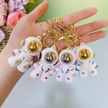 CNTCSM 캐릭터 마스크 우주인 피규어 멀티 컬러 자동차 소형 선물 우주인 차량용 키링 백 홀더, 푸른 색