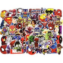 고품질 노트북 캐리어 캠핑 감성 데코 스티커, 세트8. 마블시리즈 총 100매