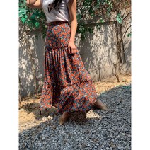 롱캉캉sk/캉캉스커트/데일리스커트/꽃무늬스커트●HwiHwi●