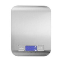 디지털 주방 저울 5kg 10kg1g 스테인레스 스틸 LCD 전자 식품 다이어트 우편 균형 측정 도구 무게 천칭 자리, silvery+10 키로그램