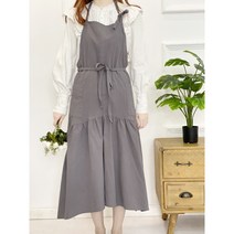 오가닉라이프 린넨 앞치마 모음 원피스형 앞치마 예쁜 앞치마 이니셜 자수 나염 가능, 린넨 원피스 앞치마 그레이, ., .