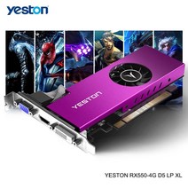 Yeston Radeon mini RX 550 GPU 4GB GDDR5 128bit 게임용 데스크탑 컴퓨터 PC 비디오 그래픽 카드 지원 VGADVI-DHDMI 호환, 한개옵션0