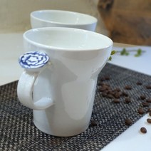 백자 목단 카페라떼 카푸치노 도자기 커피잔