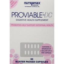 뉴트라맥스 프로바이어블 강아지 유산균 고양이 유산균 Proviable-DC 30캡슐 x 1통, 무맛