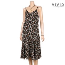 [VIVID SG] 로즈플라워 플래어 나시 원피스