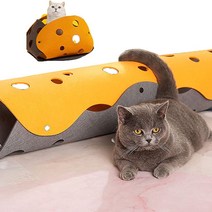 고양이 터널 숨숨집 캣터널 펠트 치즈 터널 펠트 접이식 diy 고양이 장난감 미로 숨바꼭질 고양이운동 하우스터널, 5mm, Brown yellow