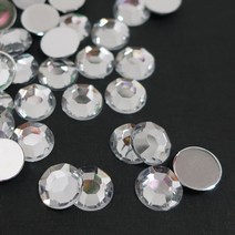 큐빅 단면 원형 / 비즈 공예재료 아크릴, 1, 12mm_100개