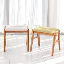 아이엘컴퍼니 원목 패브릭 스툴, 그린