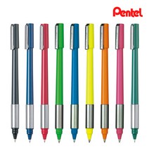 펜텔)라인스타일 볼펜(BK708 0.8mm 흑) 일반볼펜, 블랙