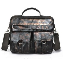 옛날전화기 빈티지 엔틱 인테리어 소품 레트로 유선 남성 품질 가죽 골동품 여행 비즈니스 서류 가방 13 &q, 04 coffee5