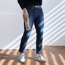 간빠레 피치기모 스판 컷팅 일자슬림 데님 청바지 S~2XL