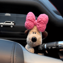 그로밋차량 리본 강아지 자동차 품절 품 카세트 장식 차내 신차 굿즈, 로즈