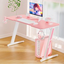 아우스 위너렉스 Z시리즈 카본 LED 게이밍책상 D시리즈 게이밍의자, 기본형(핑크) 100cm