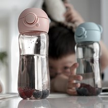 JVR (1+1) 모노아이 원터치 트라이탄 보틀 어린이물병 어린이집물통 400ml, 화이트+핑크