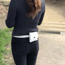 여성 골프 공 힙색 파우치 허리 가방 힙백 헬로버디 볼주머니, 미니사각힙백_화이트