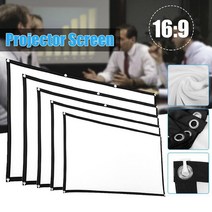 선명한 빔프로젝터 스크린 60 72 84 100 120 150 인치 심플 접이식 프로젝션 커튼 169 Uutdoor HD 프로젝터, 06 150 인치
