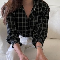 브이와이 여자 공대생 SS 신학기 격자 빅사이즈 셔츠