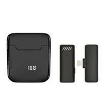Xiaohe 무선 라발리에 마이크 아이폰 아이패드 USB-C 전화용 충전 케이스 포함 2채널 라펠 팟캐스트 마이크 라이트닝 TypeC 포트 포함 유튜브 영상녹화 인터뷰 틱톡 페이스, 밝은 검정, Lightning 포트 1 마이크