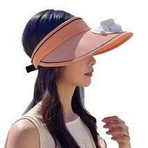패션 빅 브림 빈 탑 모자 선 바이저 모자 조절 가능한 숙녀 해변 모자 선 스크린을위한 3 단 팬 야외 캠프