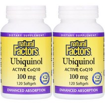 네추럴팩터스 유비퀴놀 액티브 CoQ10 100mg 소프트젤, 120정, 2개